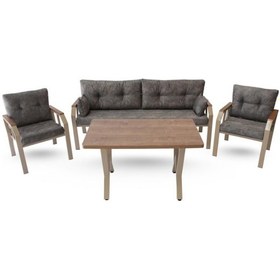 Resim Tu Tienda Demonte Bahçe Balkon Takımı 3+1+1 Masa Gri 