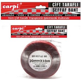 Resim Çift Taraflı Bant 20 Mm X 10 Mt Şeffaf Silikonlu 