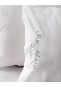 Resim Madame Coco Recy %100 Pamuk 2'li Yastık Kılıfı - Beyaz/gri 8684427121948 Beyaz 