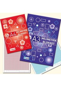 Resim MİLİMETRİK Bloknot A4 MAVİ 30 Yaprak 