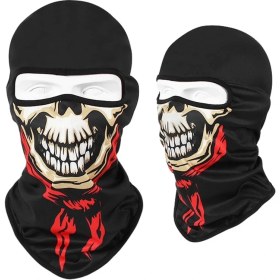 Resim Chaoduo Shop S12 Stili Tek Boyut Skull Print Bandana Balaclava Full Face Mask Scarf Outdoor Fishing Hunting Hiking Cycling Neck Gaiter Face Cover Shield (Yurt Dışından) 