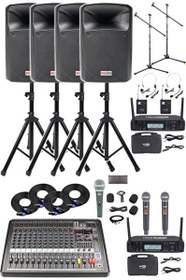 Resim Midex Extreme Paket-4 Mixer Hoparlör Mikrofon Full Ses Sistemi Seti 