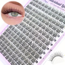 Resim 10 Sıra Doğal Tekli Kirpikler / 154 Kümeli Kirpik Uzatma Seti - 10-12mm Manga Kılçık Tarzı, Balık Kuyruğu, Doğal ve Bebek Görünümü için Yeniden Kullanılabilir, Başlangıç Dostu, C Kıvrımı 
