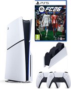 Resim Sony Playstation 5 Slim Oyun Konsolu +2. Dualsense Kol + Şarj İstasyonu + PS5 FC26 (İthalatçı Garantili) 