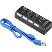 Resim Alfais 5134 4 Port USB 3.0 2.0 Hub Çoğaltıcı Çoklayıcı Switch Splitte 