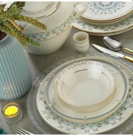 Resim Kütahya Porselen 62 Parça Bone Kalıpso Yemek Takımı 11403 