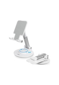 Resim Juo Katlanabilir 360 Derece Dönen Masaüstü Telefon Standı Beyaz 
