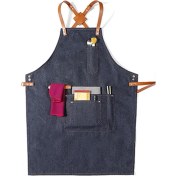 Resim Mavi Kuaförlük Pişirme Önlüğü Mutfak Önlüğü Kadın Erkek Şef Garson Cafe Shop Kuaför Araçları Önlük (Yurt Dışından) 