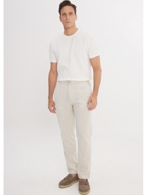 Resim AC&Co / Altınyıldız Classics Erkek Tas %100 Pamuk Slim Fit Dar Kesim Beli Bağlamalı Yan Cepli Pantolon Tas 