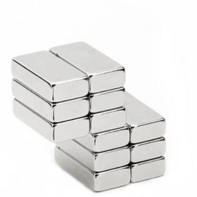 Resim 20 Adet 20x10x5 Mm Neodyum Magnet N35 Güçlü Mıknatıs Köşeli Ve Dayanıklı Nikel Kaplama 