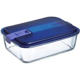 Resim Luminarc Temp Easy Dikdörtgen Mavi Kapak Saklama Kabı 1970 ml 