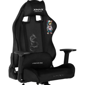 Resim XMAX / Baskılı Rio Balerion Terletmez Kadife Kumaş Siyah Gaming Oyuncu Koltuğu / 120 kg Taşır 
