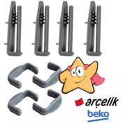 Resim servisevinde Beko 3925EIP Uyumlu Ön-Arka Ray Tutucu / Kapağı 8 Adet 