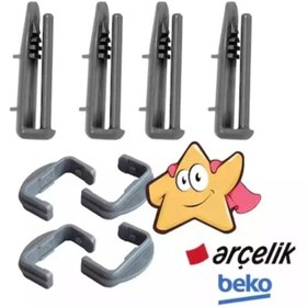Resim servisevinde Beko DSN6837B Uyumlu Ön-Arka Ray Tutucu / Kapağı 8 Adet 