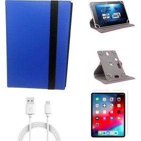Resim Wontis Samsung Galaxy Tab A SM-T290 8 Inç Ekran Koruyucu Nano Film+Üniversal Tablet Kılıfı+Sarj Kablosu Seti 
