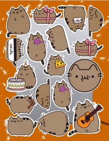 Resim Fat Cat Cute Temalı Sticker Seti Laptop Ajanda Pc Tablet Telefon Defter Etiket Bullet Journal Diğer 