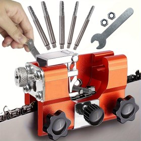 Resim Geliştirilmiş Zincir Testere Bileme Aleti, 5 veya 2 Adet Tungsten Karbür ile Zincirli Testere Bileyici Şablonu, El Koluyla Çalışan Zincirli Testere Bileyici Seti, 15.24cm-55.88cm Her Türü Zincirli Testere İçin Uygun 