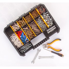 Resim Avcumun İçi Slim Organizer alet Çantası -Vida Olta Çivi Boncuk Yüzük Küpe Kutusu - 14 Gözlü 