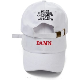 Resim Kendrick Lamar Damn Album Nakış İşlemeli Şapka - Beyaz 