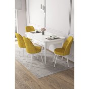 Resim Canisa Concept Canisa Via Serisi 80X132 Açılabilir Beyaz Yemek Masa Takımı 