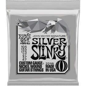 Resim Ernie Ball 2218 John Mayer Signature Silver Slinky Elektro Gitar Teli (10.5-47) 