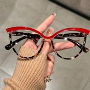 Resim Kedi Gözü Renk Eşleştirme Çerçevesi Şeffaf Lensli Gözlükler Retro Moda Dekoratif Gözlükler Y2K Kadın Bilgisayar Gözlükleri 