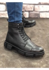 Resim Derilax Hakiki Deri Kürklü Postal Erkek Bot 