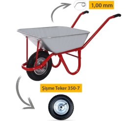 Resim Kanat Galvanizli Şişme 350-7 Ebat Teker Demonte El Arabası 1.00 mm Sac 