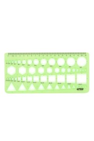 Resim Bigpoint | Geometrik Şablon, Kolay Kırılmayan 3 Mm'den - 25 Mm'ye 13 Farklı Şekil Şablonu, 20 Cm Cet 