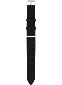 Resim Xindoker 22mm Genişlikli Silikon Saat Kordonu, Buckle Kapanma, Siyah-kırmızı Renk, Colmı Sky1 Plus Uyumlu 