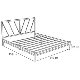 Resim Metalia Gm 227 Gözde Dublex Metal Karyola Siyah 140X190 