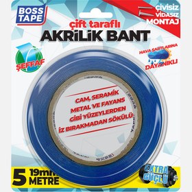Resim Boss Tape Mavi Akrilik Çift Taraflı Bant 