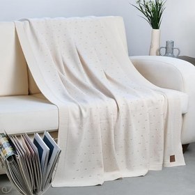 Resim Dalisa Yumuşak Koltuk Şalı, Hafif Örgü Battaniye, Nefes Alabilen Çok Yönlü, Her Mevsime Uygun Örtü, Oeko-Tex Sertifikalı Drop 130x170 cm (Ekru) 