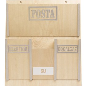 Resim Selena Ahşap Ortak Fatura ve Posta Kutusu Akça 