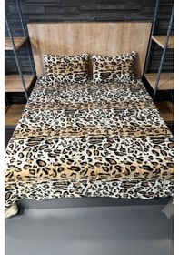 Resim Leopar Tavşan Tüyü Çift Kişilik Yatak Örtüsü 220x240 Cm Çok Renkli 