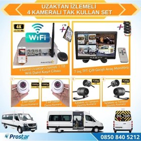 Resim Uzaktan İzlemeli 4 Kameralı Wifi 1 Tb Harddisk 7 İnç Ekranlı Ara 