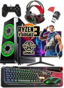Resim WARBOX Talay Ryzen3 3.50ghz Işlemci 16gb Ddr4 Ram 240gb Ssd R7 240 4gb E.kartı 22" Monitör Gaming Pc 