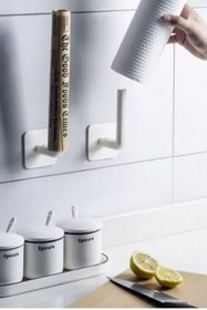 Resim TechnoStation L Şekilli Çok Amaçlı Havlu Askısı Mutfak Banyo Askısı 