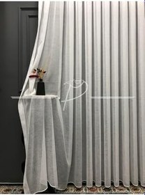 Resim Orijinal Natürel Foldet Keten Kırışmaz Düz Tül Sık Pileli,Kırık Beyaz 350 X 230 