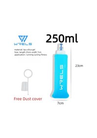 Resim Wrels Açık Spor Su Şişesi Katlanabilir Silikon Yumuşak Tpu Flask Su Torbası Light Blue-250ml Light Blue-250ml 