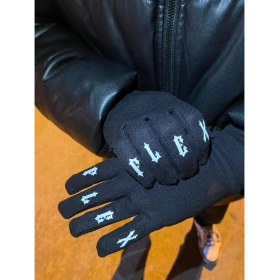 Resim Siyah Eldiven Termal Kumaş Reflektörlü Motor Kış Scooter Bisiklet Drill 