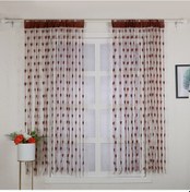 Resim Tenfowee 2 Adet Kahverengi Kalp Desenli İp Perde - 100x200cm - Kapı/iç Mekan Bölücü Ve Dekorasyon 