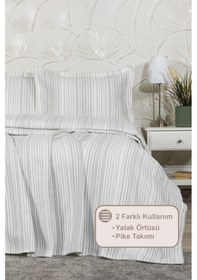 Resim Elart Harmony Yatak Örtüsü Takımı Çift Kişilik 240x250 Cm Yeşil Yeşil 