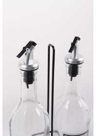 Resim Jenisa Standlı Etiketli Akıtmaz Yağdanlık Yağlık 2 Adet 750 ML Siyah - Şeffaf 