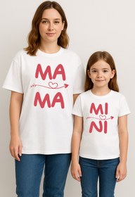 Resim SVART WEAR MAMA MINI Anne Kız Kombin Tişört Takımı T-Shirt Twin Anne Kız Çocuk Oversize MAMA MINI (TEKLİ FİYAT) 