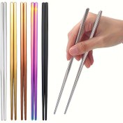 Resim 27.0cm Paslanmaz Çelik Çatal - Şık Siyah & Gökkuşağı Renkleri, Sushi, Ramen ve Daha Fazlası İçin Hafif Modern Tasarım - Ev ve Restoran Kullanımı İçin Mükemmel, Sushi Çatalı, Canlı Mutfak Eşyaları, Dayanıklı Mutfak Eşyaları 