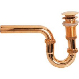 Resim Altın Lavabo Sifonu Esli Pop Up Özellikli Lüx , %100 Pirinç 