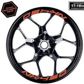 Resim Neon Turuncu Cfmoto 450nk Yazılı 8 Li Jant İçi Yazı Sticker 