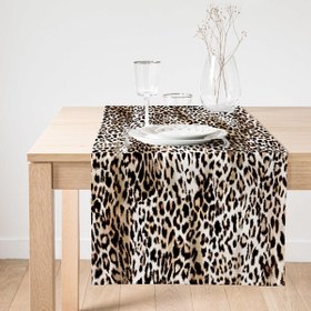 Resim Leopar Motifli Dijital Baskılı Süet Runner 