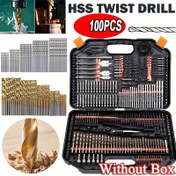 Resim 100 adet HSS Titanyum Kaplamalı Twist Matkap Uçları, Yüksek Hızlı Çelik, Döküm Demir, Ahşap ve Daha Fazlası için - Kutusu ile Çok Yönlü Ahşap İşleme Aracı Seti, Ahşap Matkap Uç Seti 